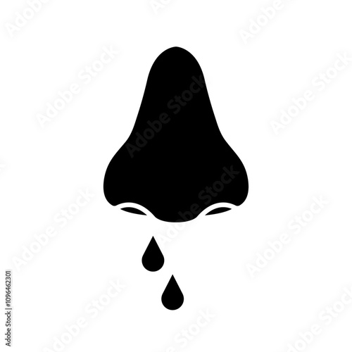 Stuffy nose icon Thin line flat illustration