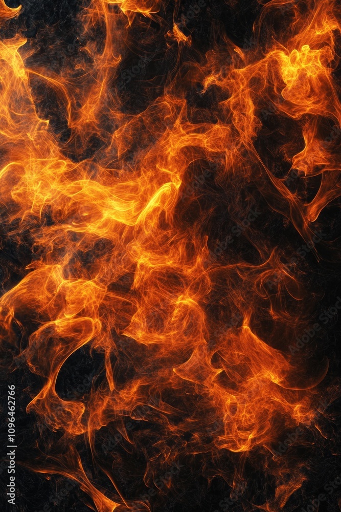Fire close-up on black background Fire close-up on black background