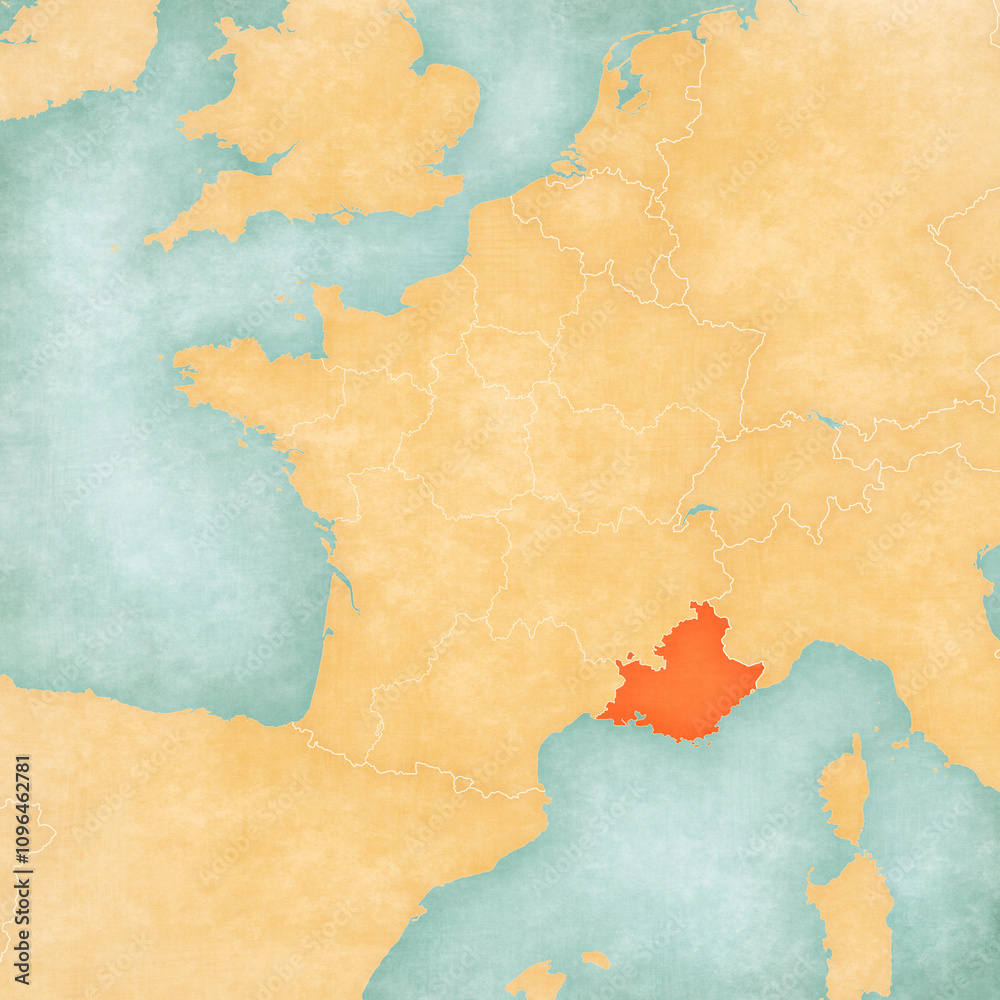 Map of France - Provence-Alpes-Cote d'Azur Map of France - Provence-Alpes-Cote d'Azur