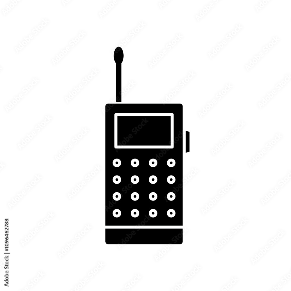 Two way radio icon Thin line flat illustration Two way radio icon Thin line flat illustration