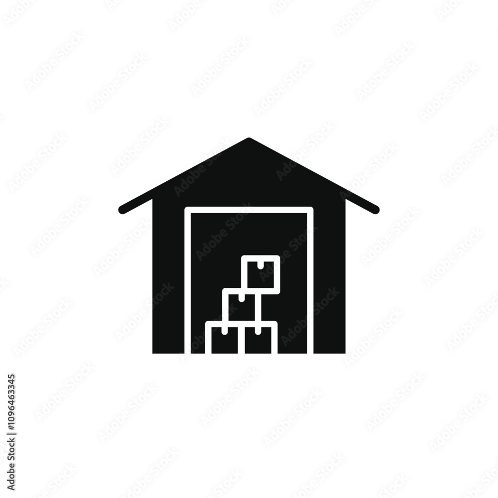 Warehouse icon Thin line flat illustration Warehouse icon Thin line flat illustration