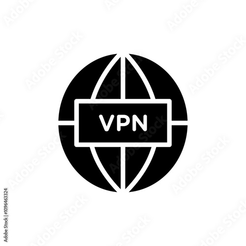 Vpn icon Thin line flat illustration