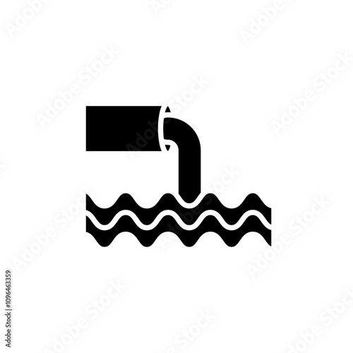 Waste water icon Thin line flat illustration