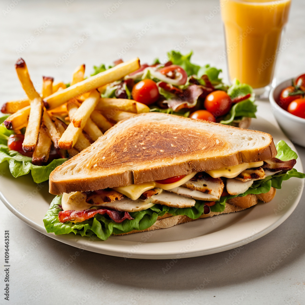 Varied sandwich with vegetables and potatoes Varied sandwich with vegetables and potatoes