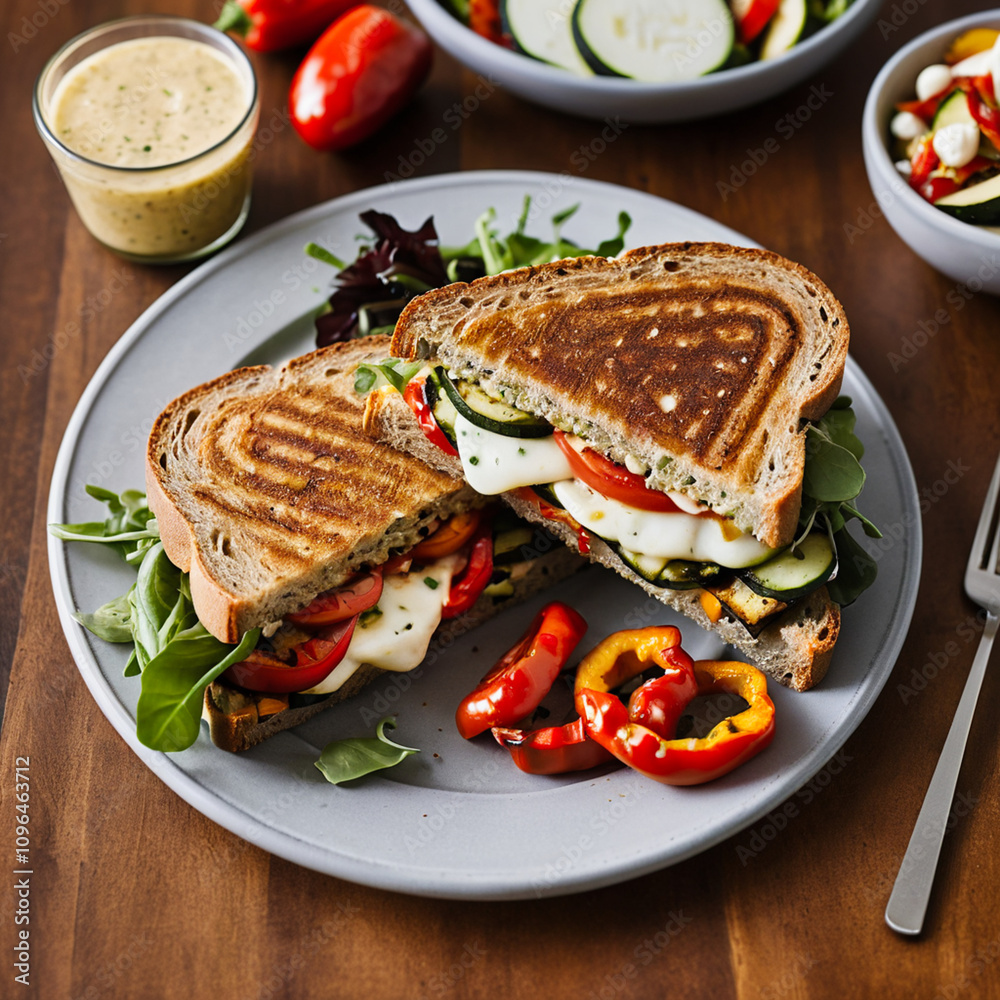 Varied sandwich with vegetables and potatoes Varied sandwich with vegetables and potatoes
