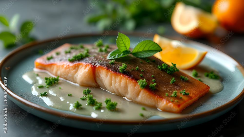 Gourmet Iced Trout Fillet with Citrus Garnishes