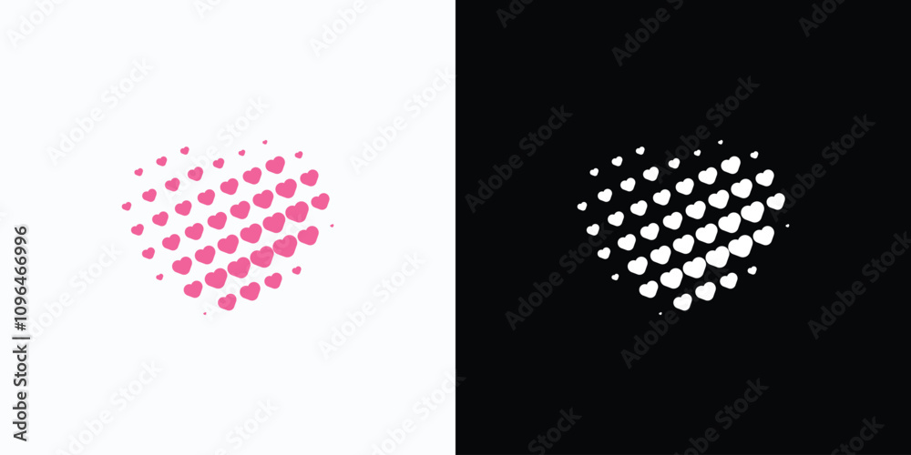 Heart shape dots vector logo design with modern, simple, clean and abstract style. Icon for business, beauty, health and personal branding. Heart shape dots vector logo design with modern, simple, clean and abstract style. Icon for business, beauty, health and personal branding.