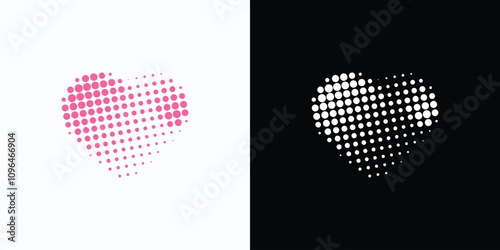 Heart shape dots vector logo design with modern, simple, clean and abstract style. Icon for business, beauty, health and personal branding.