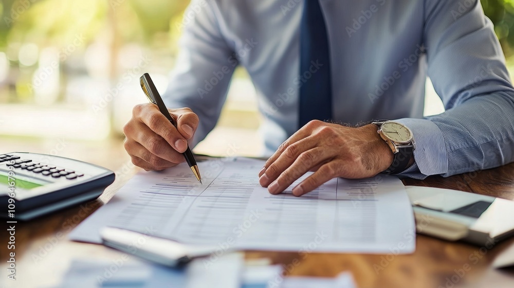 Financial Advisor Presenting an Amortization Schedule in Office Setting Financial Advisor Presenting an Amortization Schedule in Office Setting