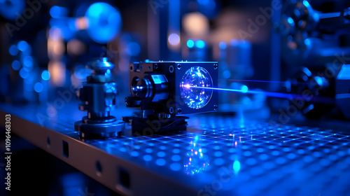 Wallpaper Mural Blue Laser Beam Emitting from Optical Device Torontodigital.ca