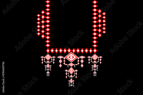 Modern ethnic neckline striped form.