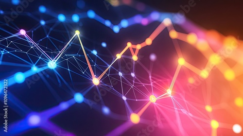 Abstract tessellated chart with vibrant colors, [business design], [depicting innovation in market visualization tools