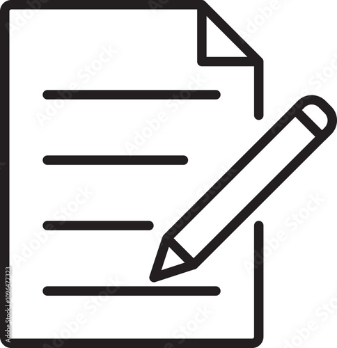 document pen icon file line flat signs vector icon