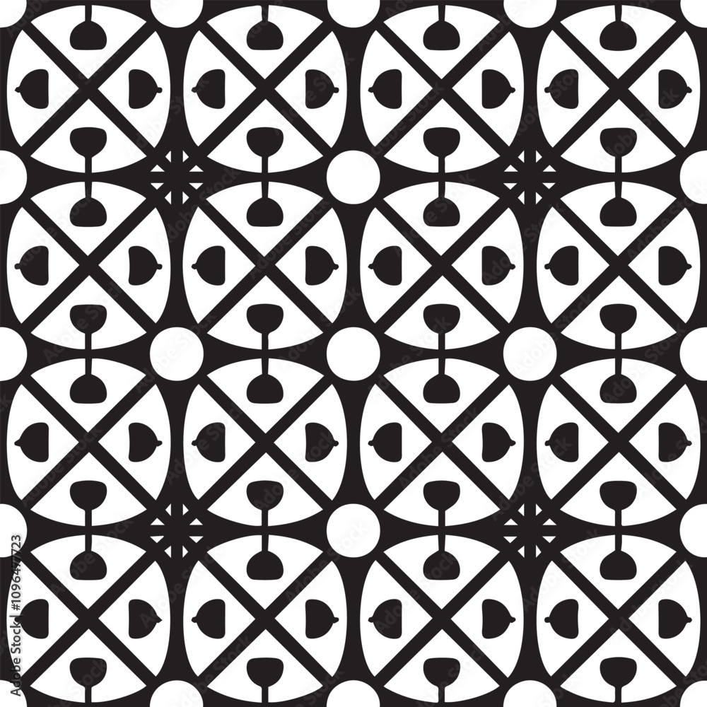 Fototapeta premium black and white seamless pattern