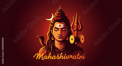 Lord Shiva with Trishul, cr...