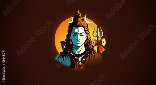 A glowing image of Lord Shi...