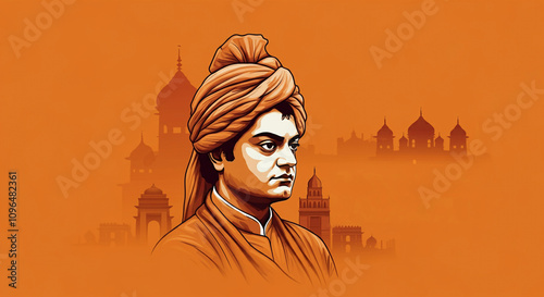 A profile portrait of Swami...