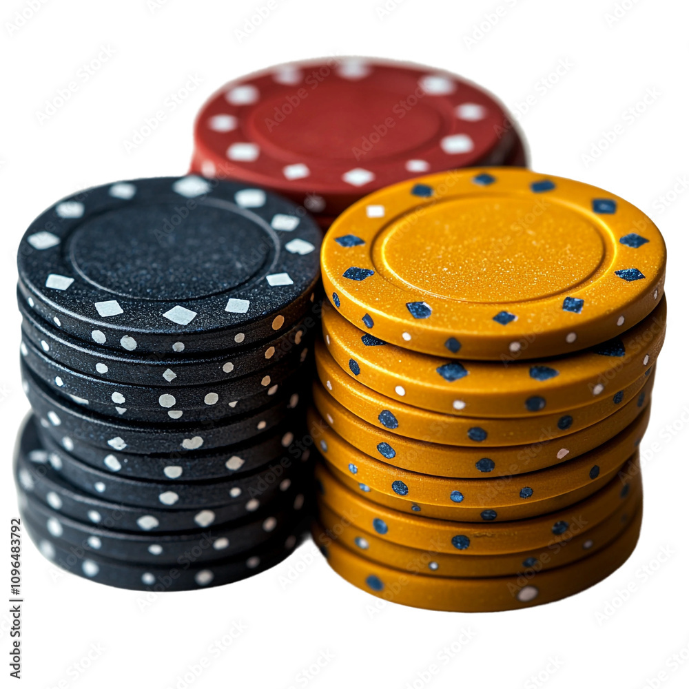 Amazing  poker chips Isolated On Transparent Background 