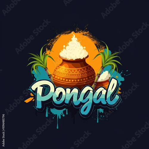 A brightly decorated Pongal...
