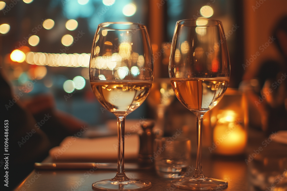 Close-Up of Wine Glasses at a Party with Blurred Background