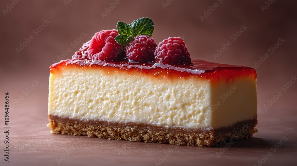 A Slice of Heavenly Cheesecake with Raspberry Glaze A Slice of Heavenly Cheesecake with Raspberry Glaze