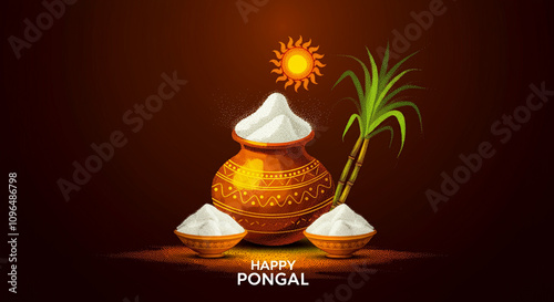 A Pongal pot filled with mi...