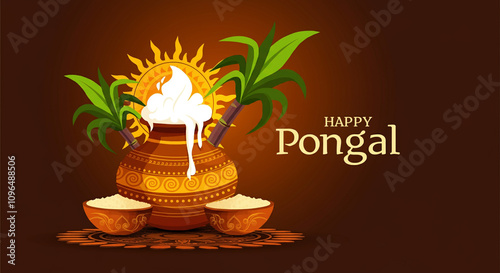 A vibrant Pongal illustrati...