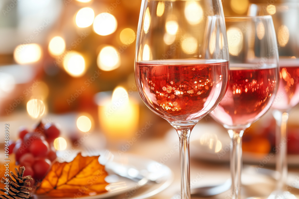 Close-Up of Wine Glasses at a Party with Blurred Background Close-Up of Wine Glasses at a Party with Blurred Background