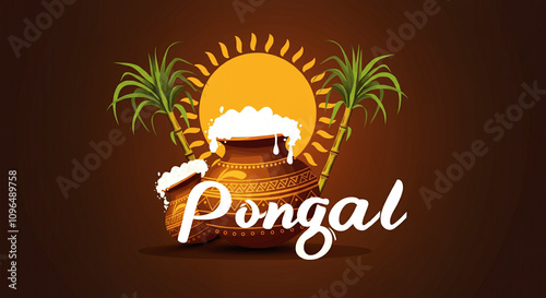 A vibrant Pongal illustrati...