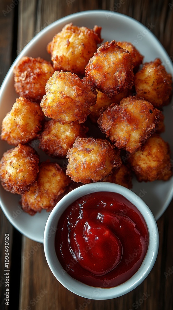 Crispy Potato Bites with Tangy Ketchup - A Delicious Appetizer Crispy Potato Bites with Tangy Ketchup - A Delicious Appetizer