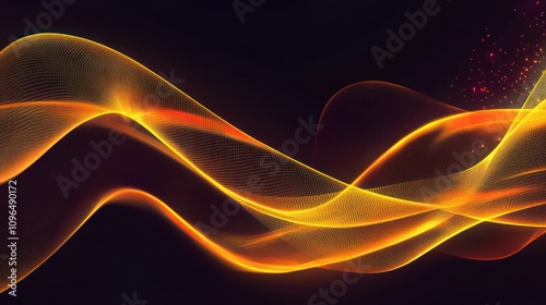 Abstract Golden Waves: A Symphony of Light and Energy