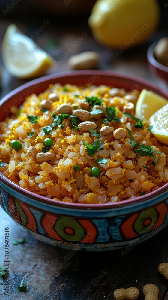 A colorful bowl of Indian dish. A colorful bowl of Indian dish.