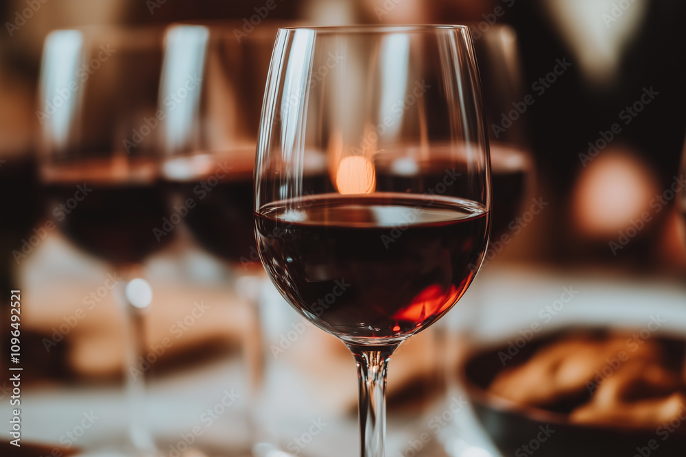 Close-Up of Wine Glasses at a Party with Blurred Background Close-Up of Wine Glasses at a Party with Blurred Background