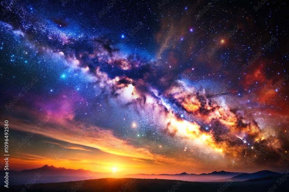 A Vibrant Galaxy Surrounded by Stars and Nebulae in a Minimalist Cosmic Scene Perfect for Space Enthusiasts and Astrophotography Lovers A Vibrant Galaxy Surrounded by Stars and Nebulae in a Minimalist Cosmic Scene Perfect for Space Enthusiasts and Astrophotography Lovers
