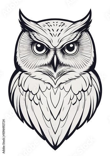 Owl illustration in vector style on transparent background