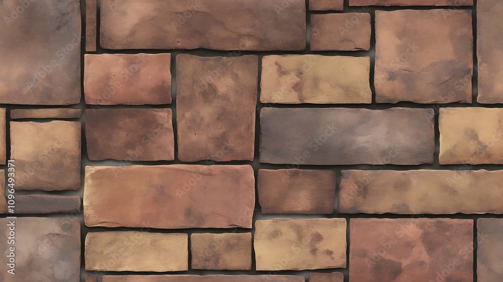 Obraz premium Seamless pattern Brown and Beige Stone Wall Texture