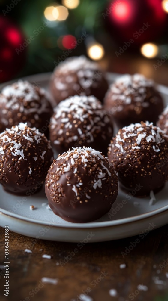Chocolate truffles with coconut. Chocolate truffles with coconut.