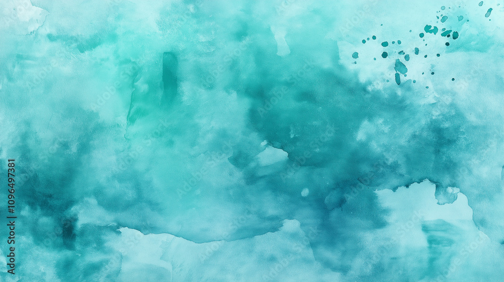 Abstract teal watercolor background. Concept of serenity, tranquility, and calmness. Abstract teal watercolor background. Concept of serenity, tranquility, and calmness.