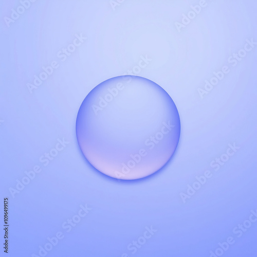 A small blue purple circle occupies the majority of the frame while leaving a large empty space around it, geometric shapes, color contrast, peaceful background, minimalism