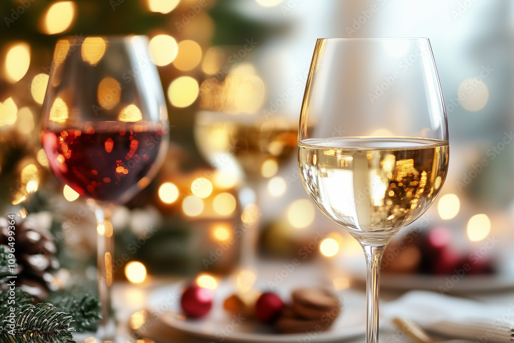 Close-Up of Wine Glasses at a Party with Blurred Background Close-Up of Wine Glasses at a Party with Blurred Background
