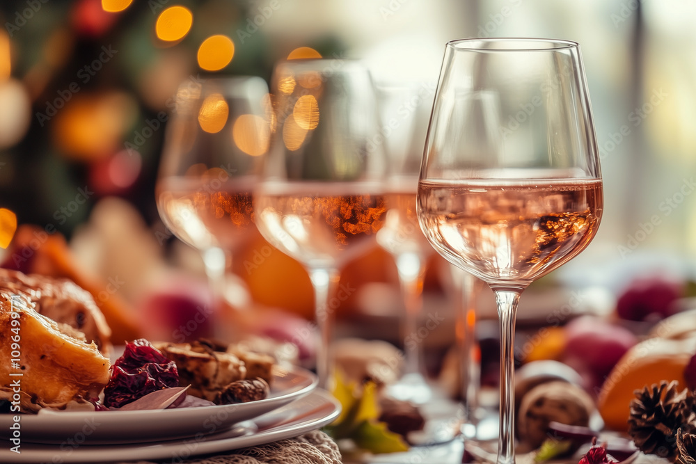 Close-Up of Wine Glasses at a Party with Blurred Background Close-Up of Wine Glasses at a Party with Blurred Background