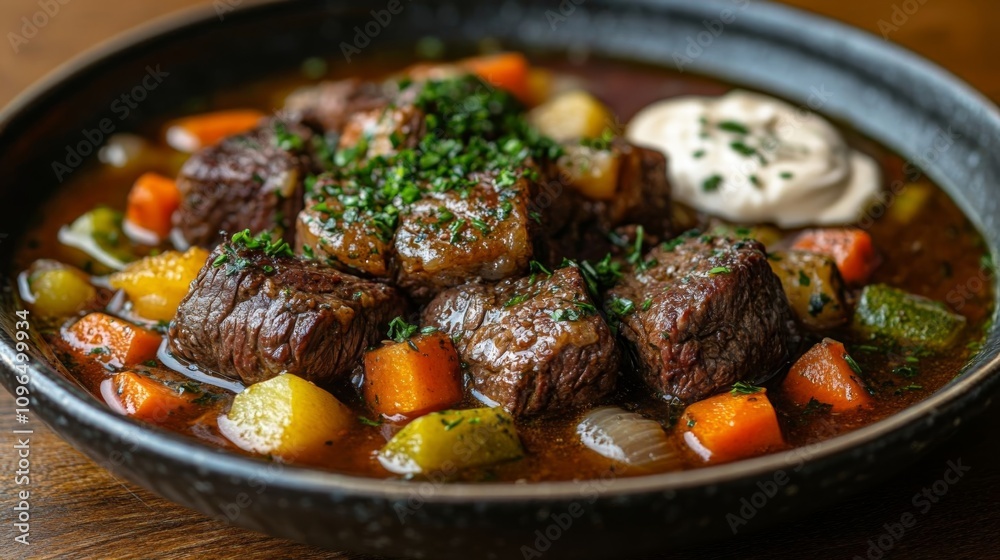 Closeup of beef stew with vegetables. Closeup of beef stew with vegetables.