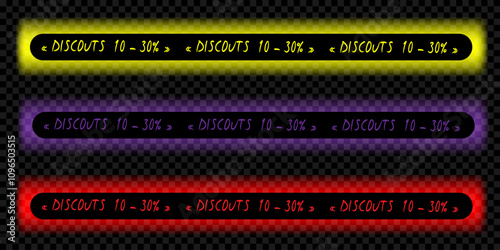 multicolored ribbons on transparent background for sale on "Black Friday". colored ribbon with black friday sales inscriptions. Discount ribbons with background for advertising, online store or websit