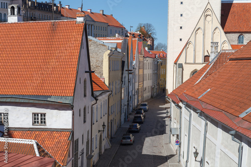 TALLINN, ESTONIA - APRIL 29, 2024: Old town street view