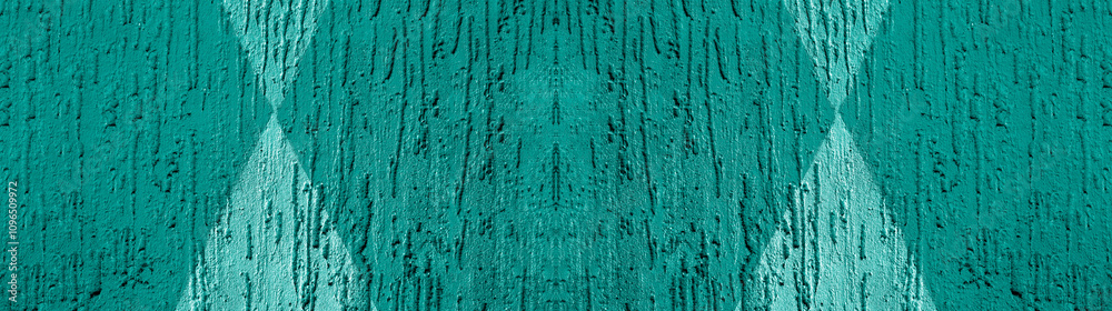 Turquoise monochrome geometric abstract background. Plaster texture with vertical grooves. Imitation of tracks from a bark beetle. Empty space for your design. Turquoise monochrome geometric abstract background. Plaster texture with vertical grooves. Imitation of tracks from a bark beetle. Empty space for your design.