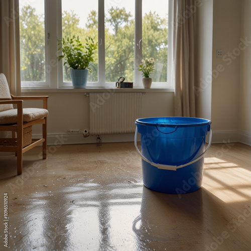bucket on floor