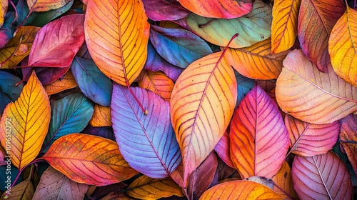 Vibrant autumn leaves in assorted colors and textures.