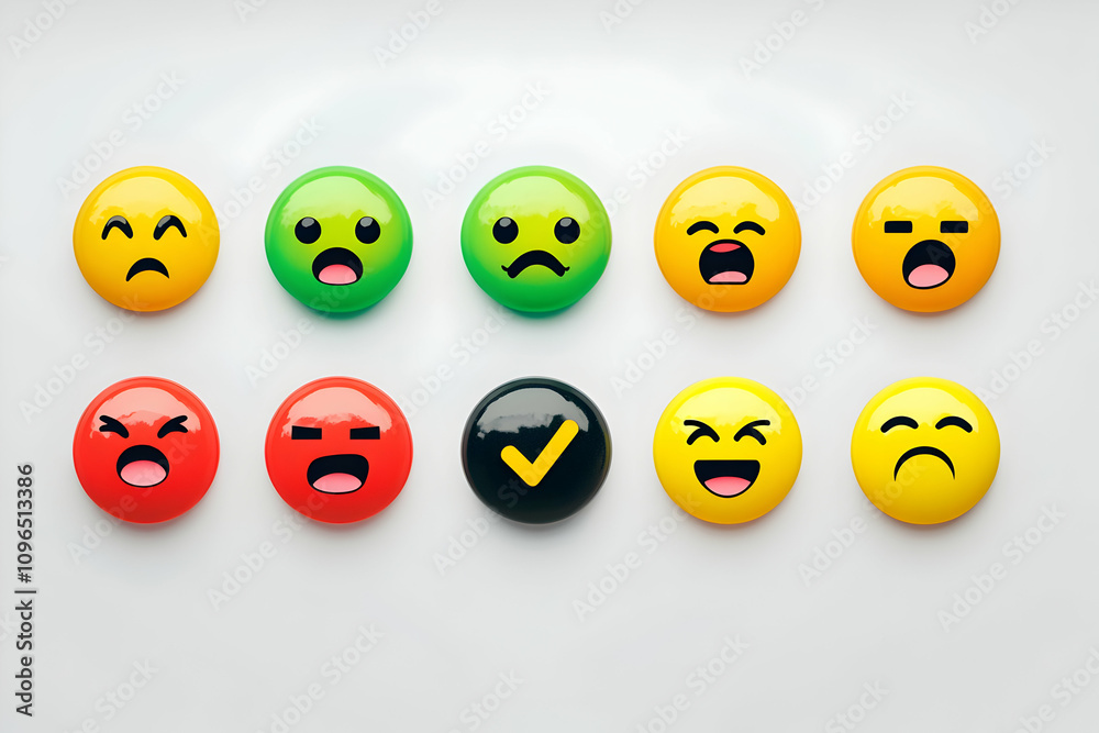 Obraz premium Colorful Emojis Display Diverse Emotions
