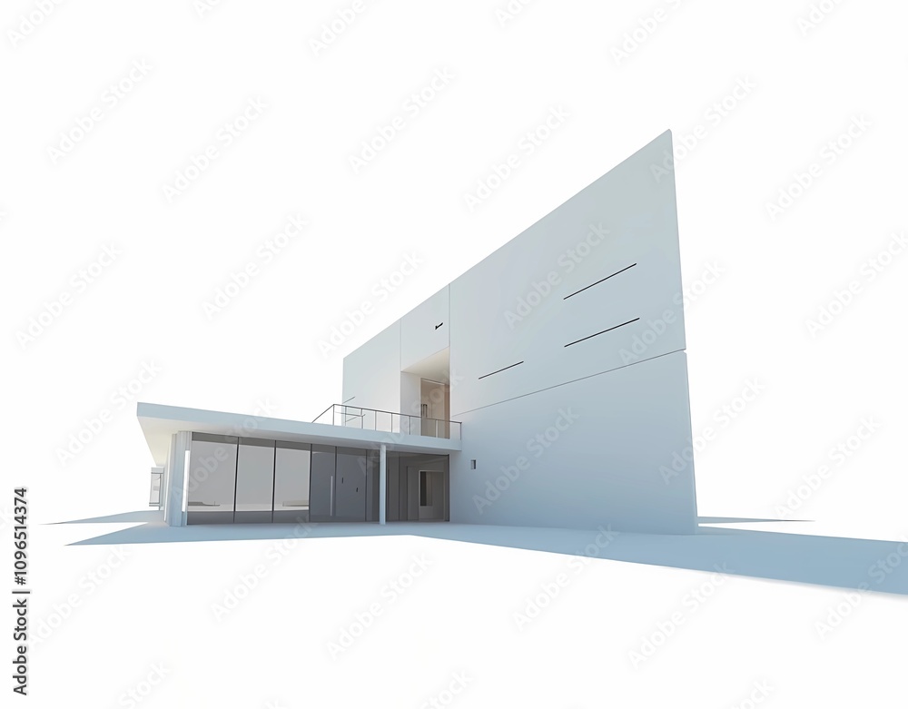Illustration of a simple, aesthetic, sturdy future building model and design isolated on a plain white Background. Illustration of a simple, aesthetic, sturdy future building model and design isolated on a plain white Background.