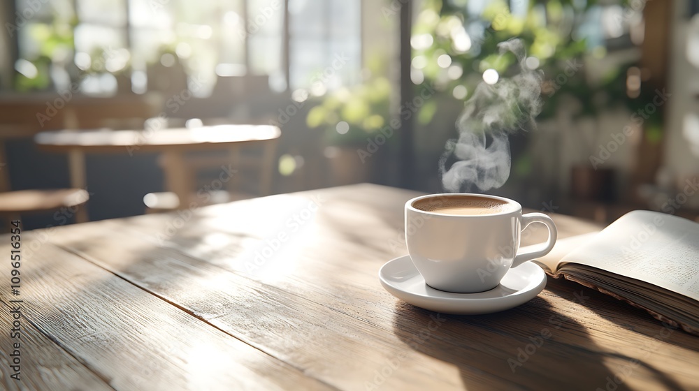 cup of coffee on the table cup of coffee on the table